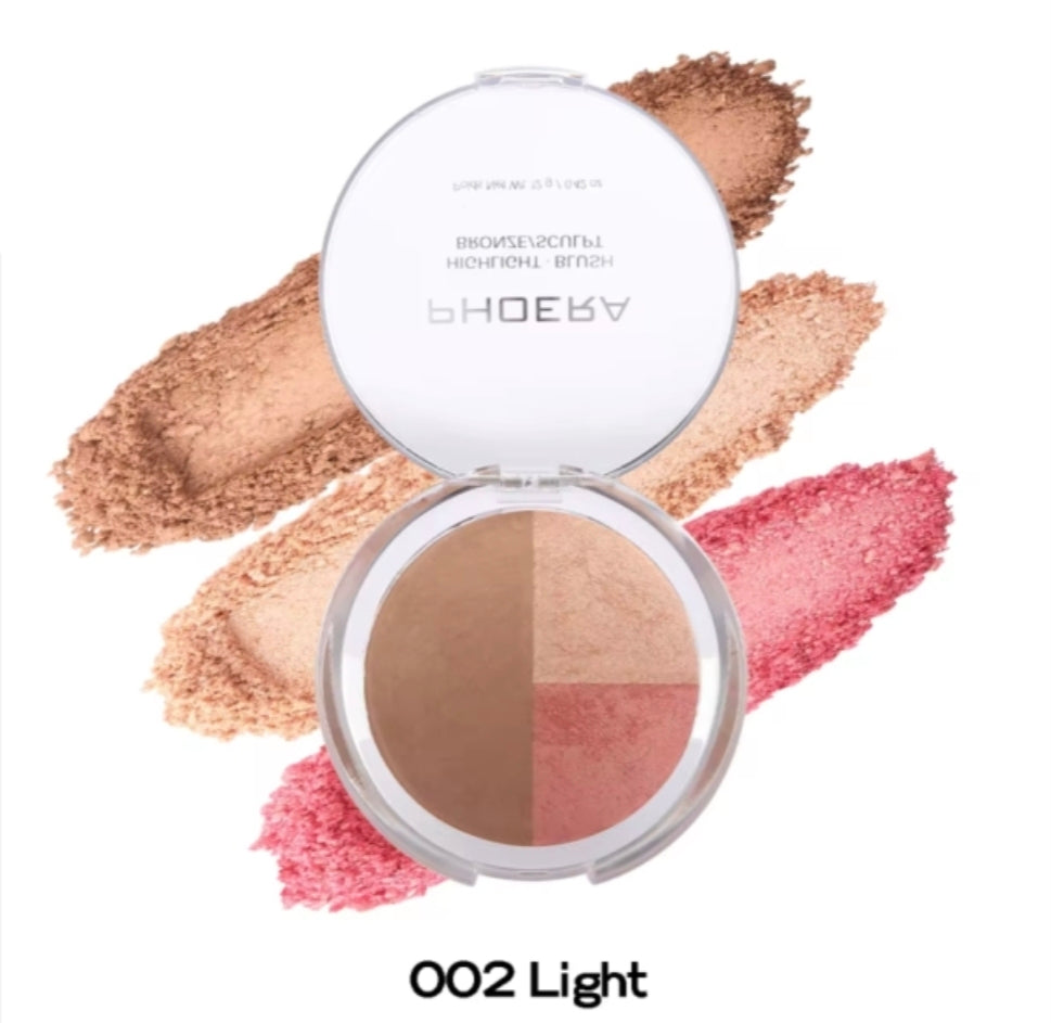Phoera 3 in 1 Makeup Palette Blush Bronzer Highlight