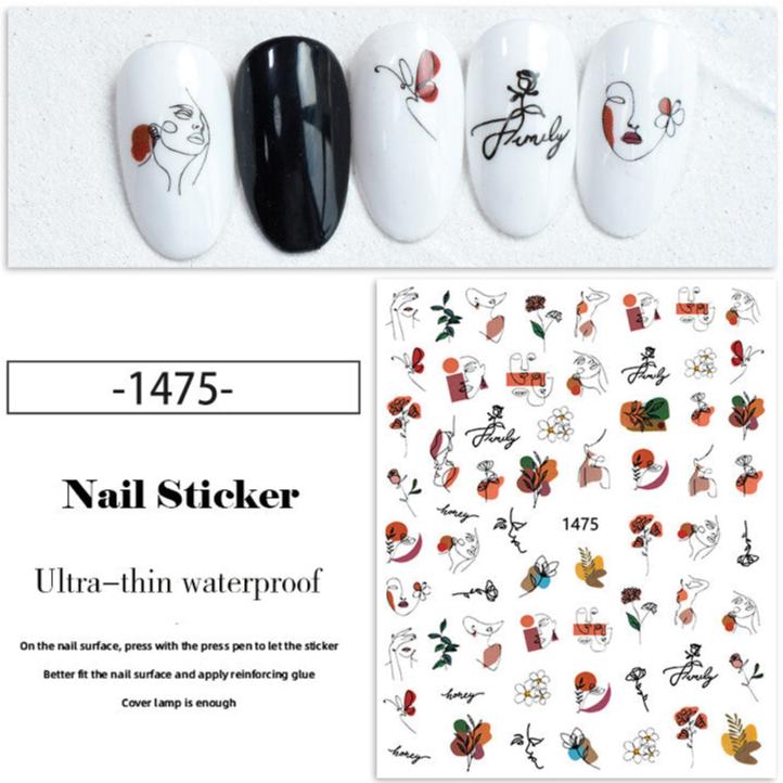 Nail Sticker - Abstract Faces (1475)