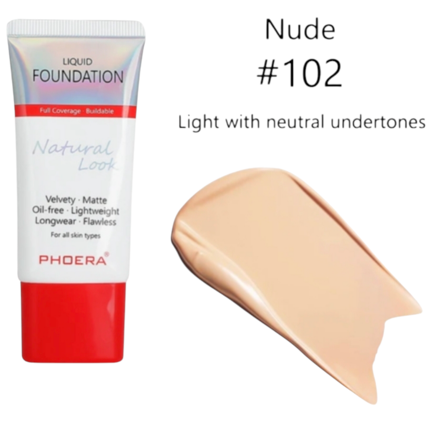 Phoera 24H Velvety Matte Cover Liquid Foundation