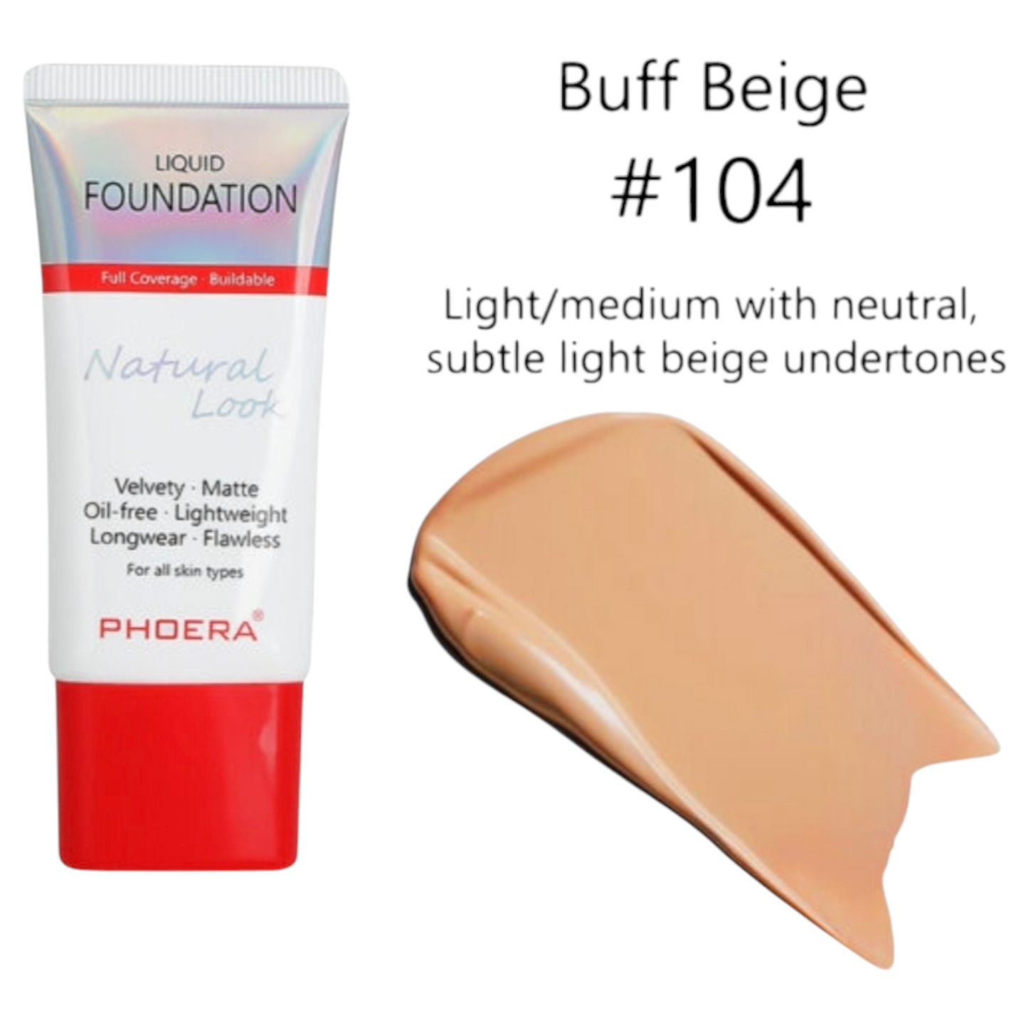 Phoera 24H Velvety Matte Cover Liquid Foundation