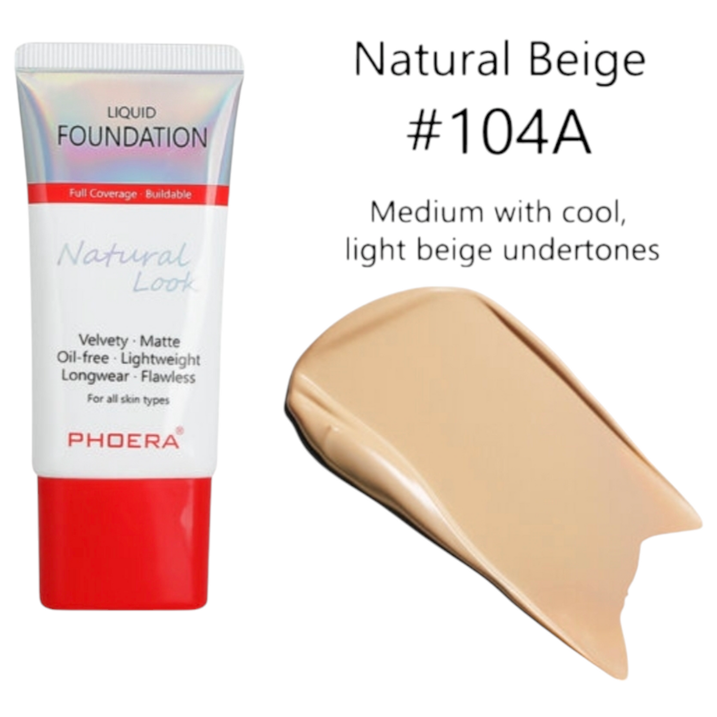 Phoera 24H Velvety Matte Cover Liquid Foundation