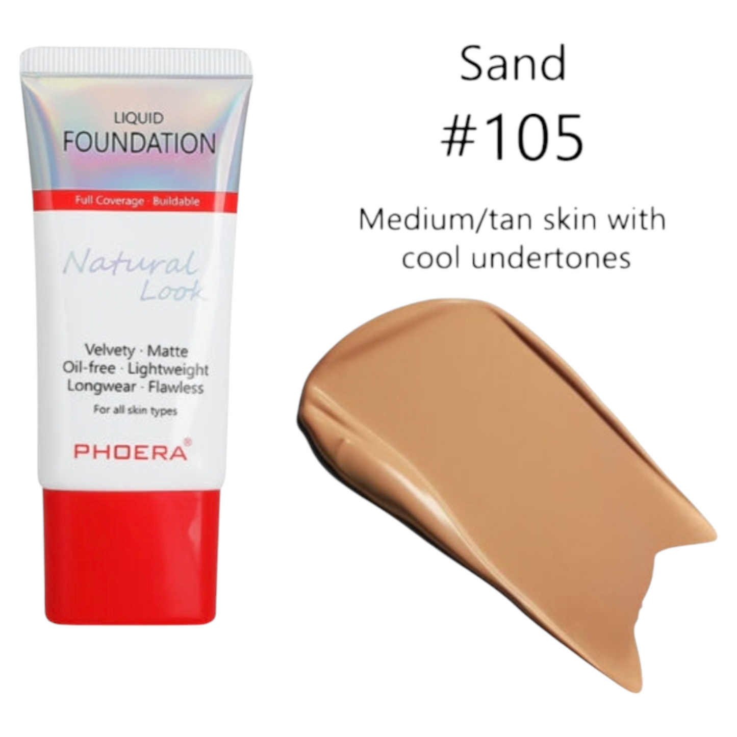Phoera 24H Velvety Matte Cover Liquid Foundation