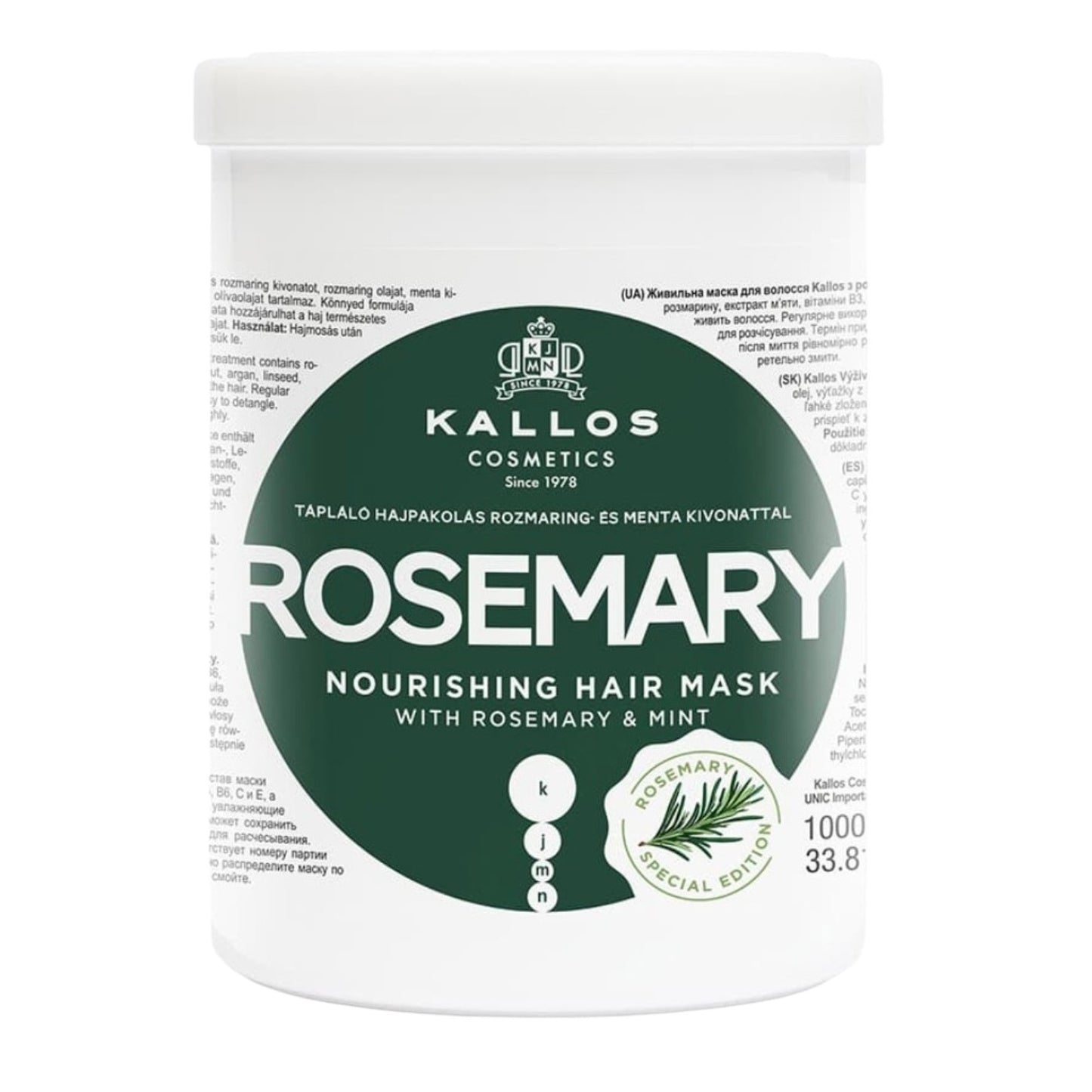 Kallos Rosemary Nourishing Hair Mask with Rosemary & Mint